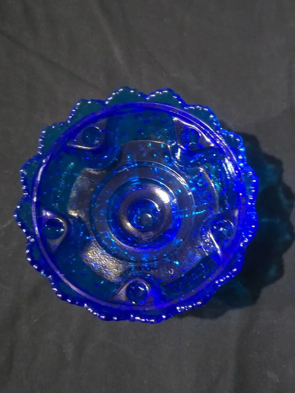 Fenton Colonial Blue Hobnail Candle Bowl 6